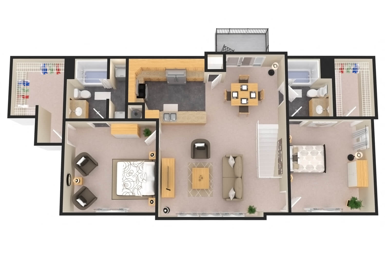 2 Bed Loft (+ $125 Attached Garage)